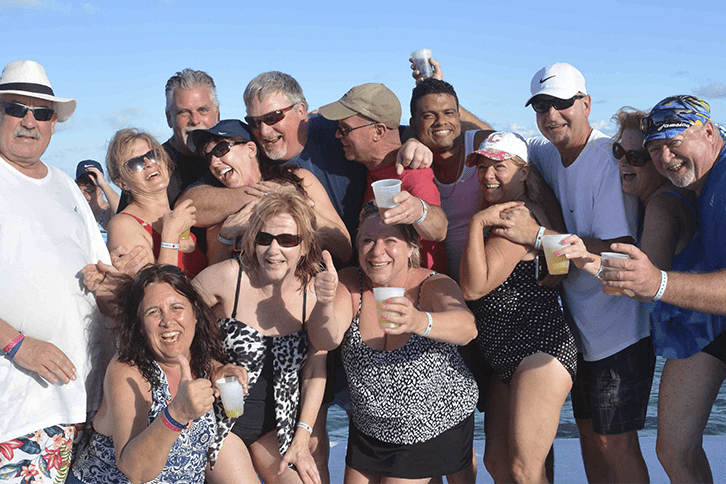 Party Crowd Celebrating Engagement