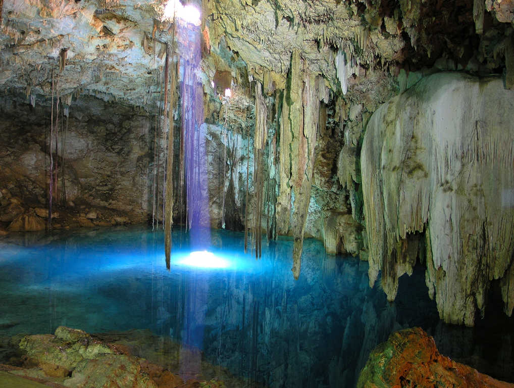 Romantic cenote in Riviera Maya