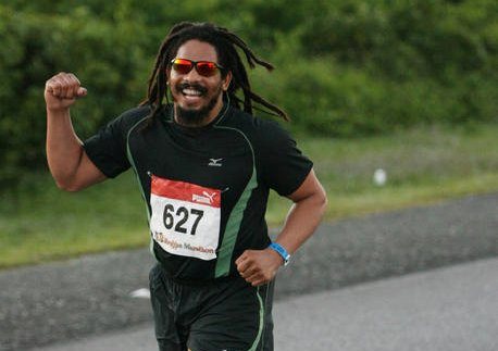 Rohan Marley running in Negril Reggae Marathon