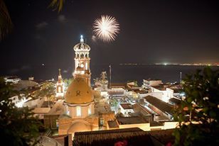 Fireworks can be seen from El Malecon