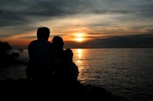 Romantic sunset from Vallarta