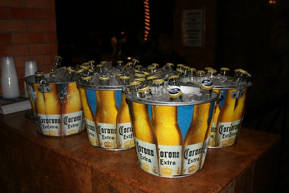 Buckets of corona beer 