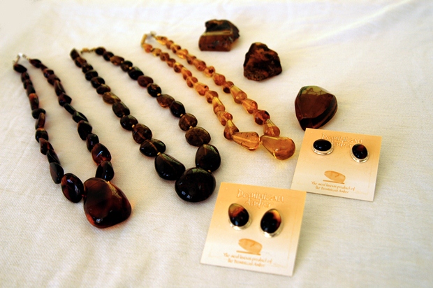 A set of amber necklaces from Bella Mare Museum & Store in Punta Cana, Dominican Republic