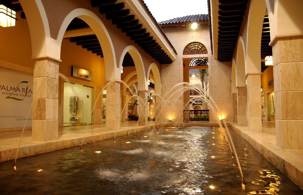 A fountain inside the Palma Real Shopping Village in Punta Cana, Dominican Republic