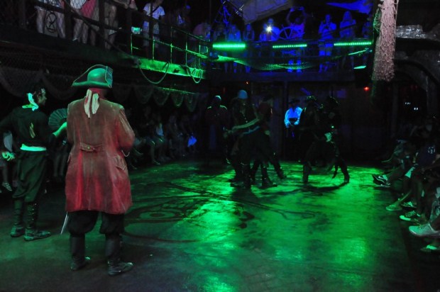 A group of pirates face off aboard a ship off of the coast of Punta Cana