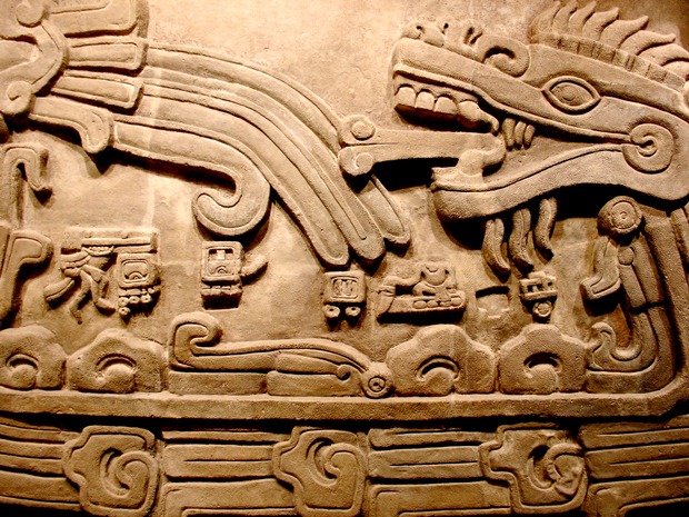 An engraving of a serpent found at Chichen Itza