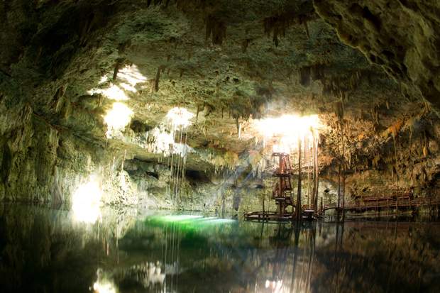 A view of the Cenote Maya which can be visited on the Ek Balam tour