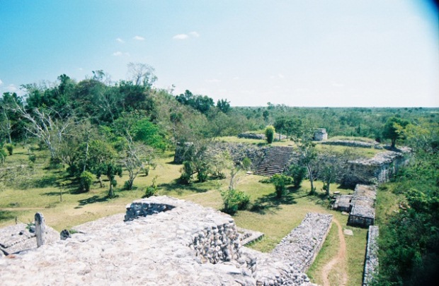 An open view of the Ek Balam ruins in Mexico