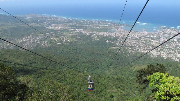 A cable car ascends to the peak of Isabel de Torre mountain on one of the most popular Puerto Plata tours 