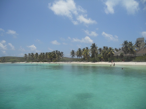 Overlooking the calm waters of the Caribbean Sea off the coast of Contoy Island on the Contoy Island tour