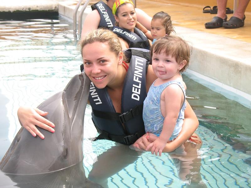 Spring family vacation in Ixtapa with dolphin