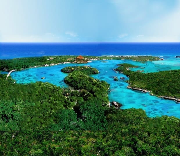 A view of the beautiful coastline of Xel Ha