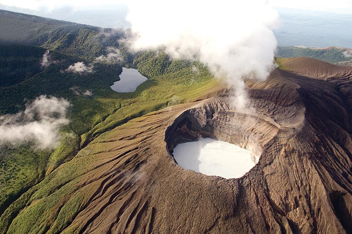 rincon vieja volcano drone aerial shot