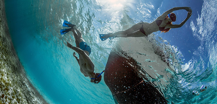 Couple Snorkeling in Cozumel