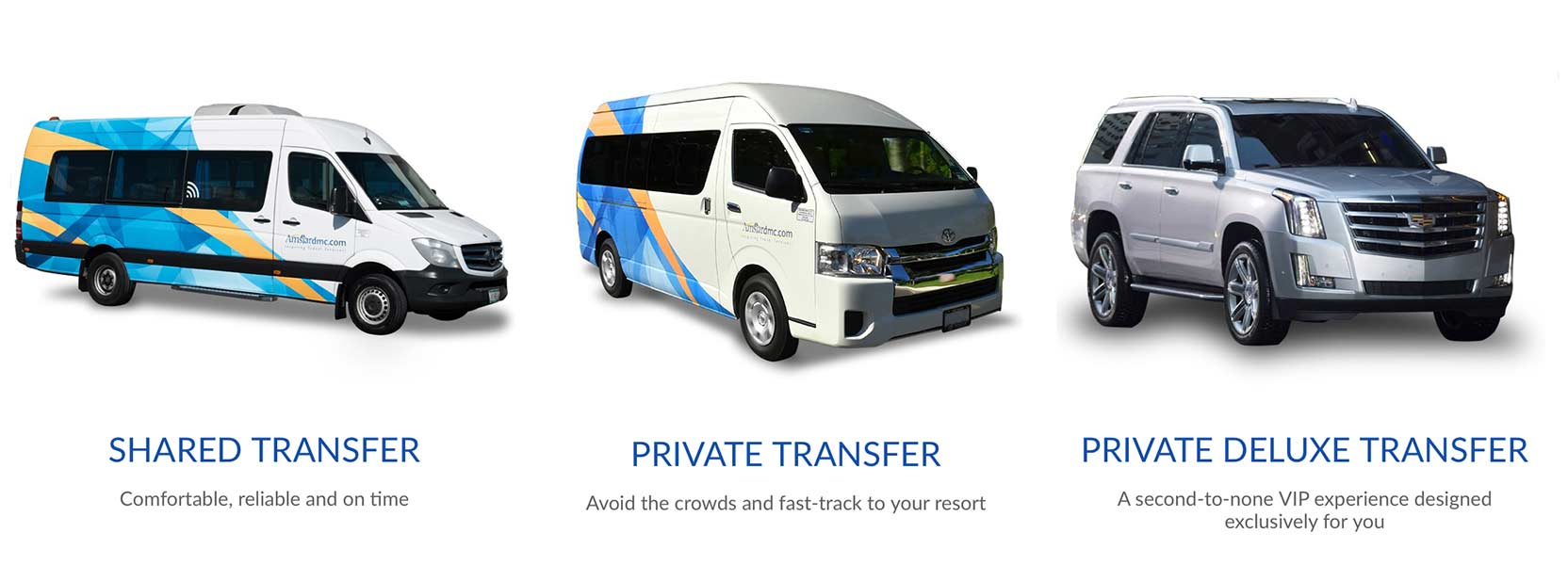 Amstar's fleet of airport transfer vehicles