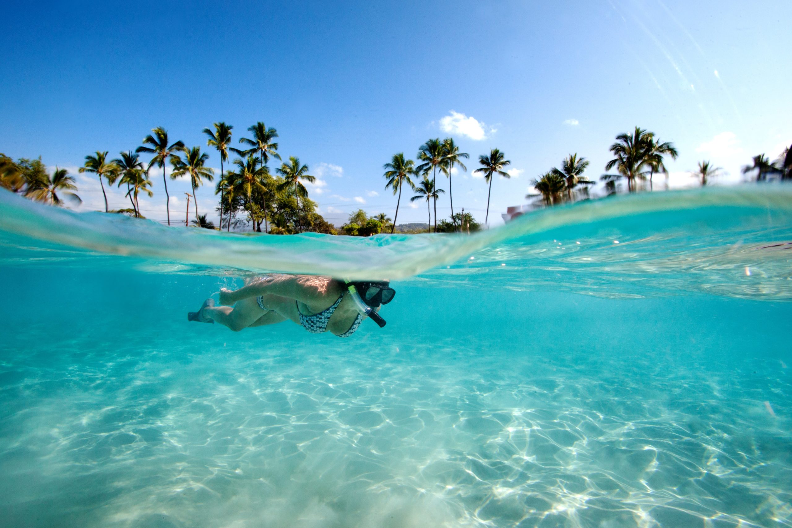 Woman snorkeling on Hawaii Island