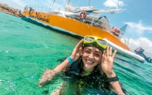 Aruba woman swimming