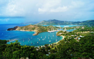 St. Martin aerial view of the bay