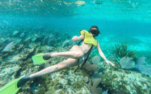 Guy snorkeling in Chankanaab