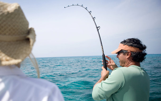 Two men fishing