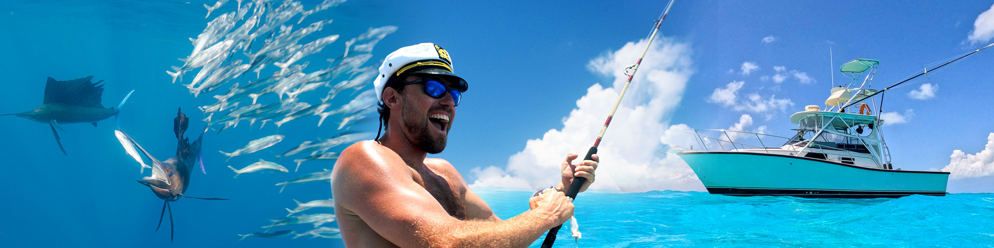 A man fishing happily in Cancun