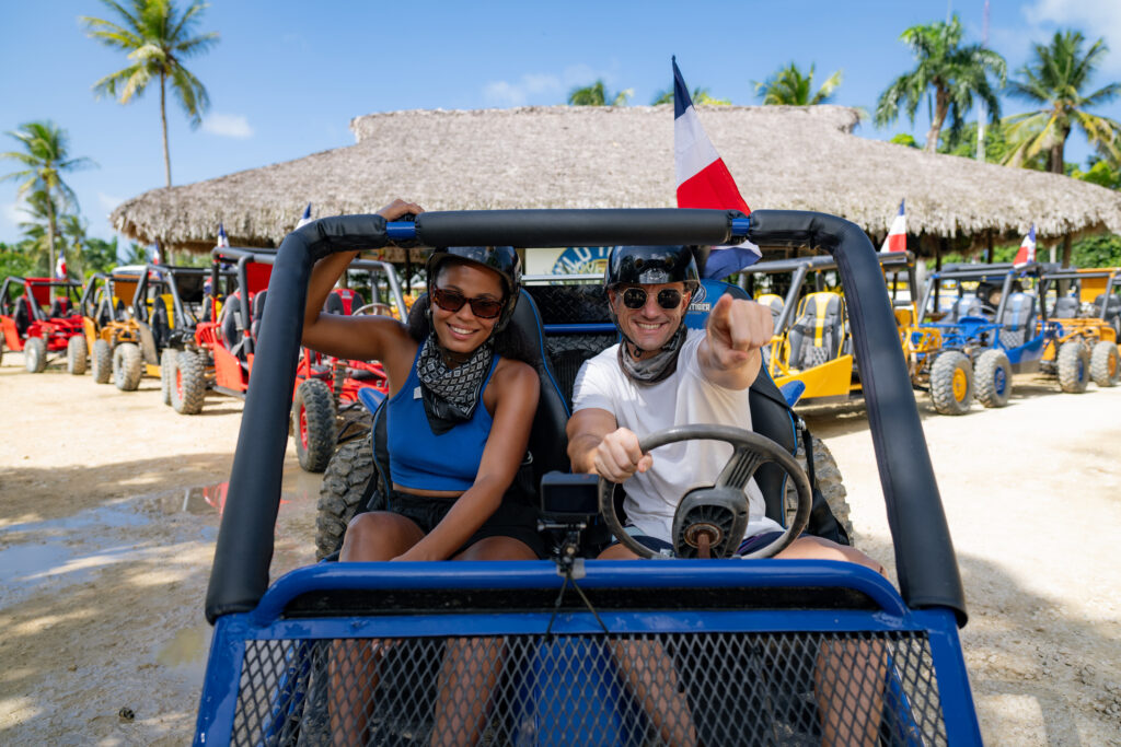 Couple in an UTV in Punta Cana