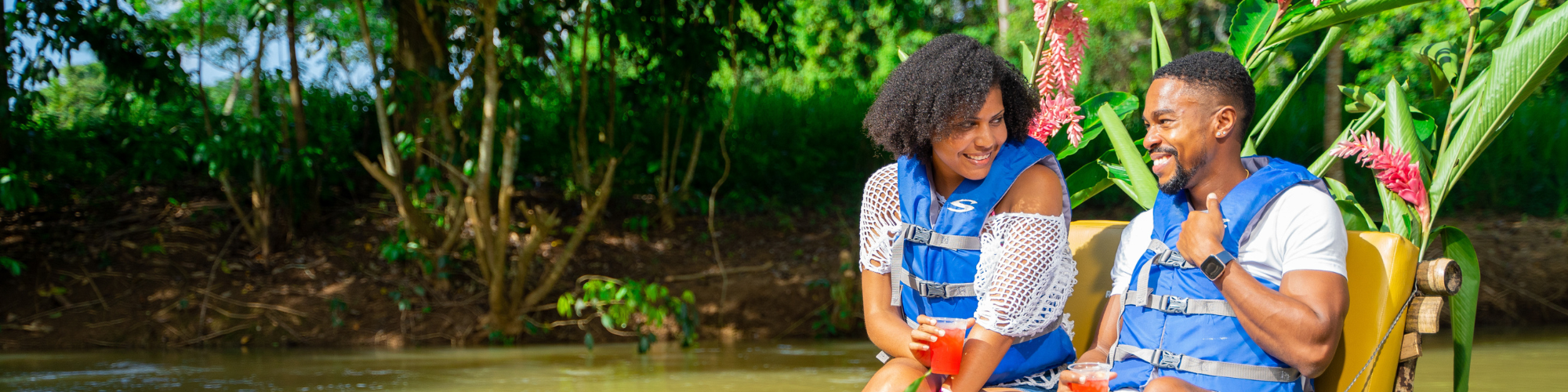 Couple in a Jamaican romantic experience