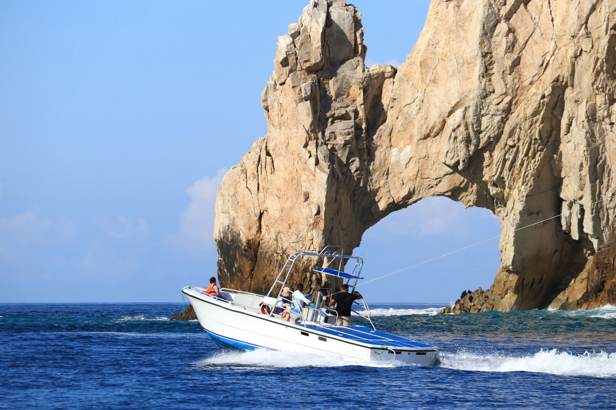 Boat near El Arco in Los Cabos, Mexico.