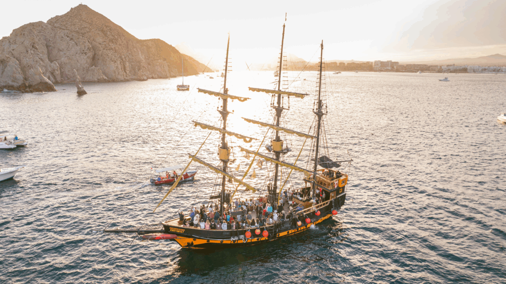 Pirate Show at Sunset in Los Cabos, Mexico.