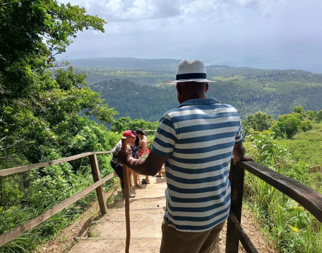 Aerial view of the Pitons in St Lucia