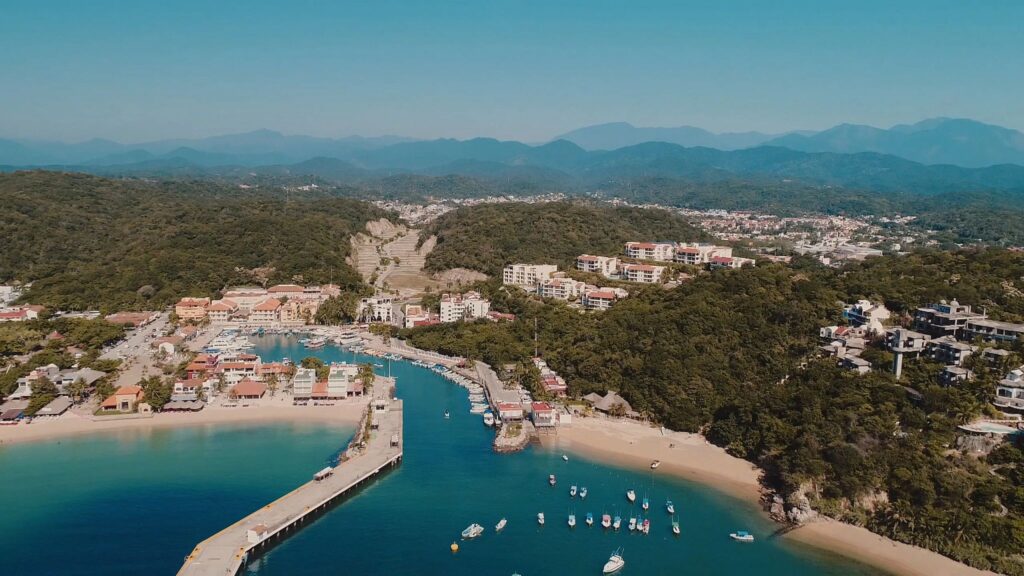 Aerial view of the city of Huatulco