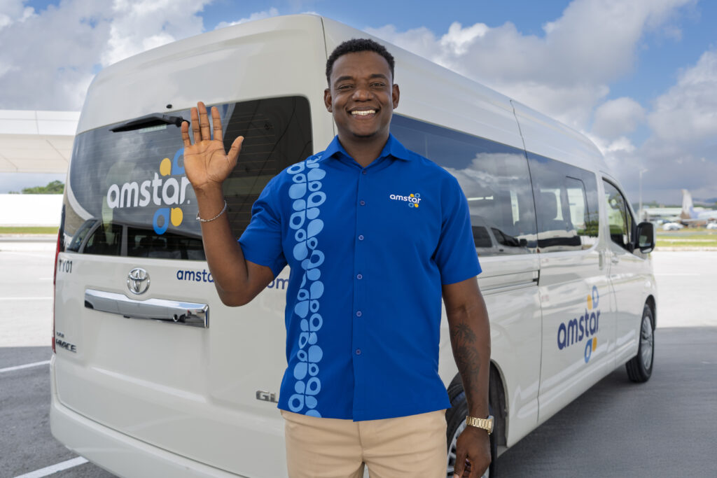 Representative waiting with a smile