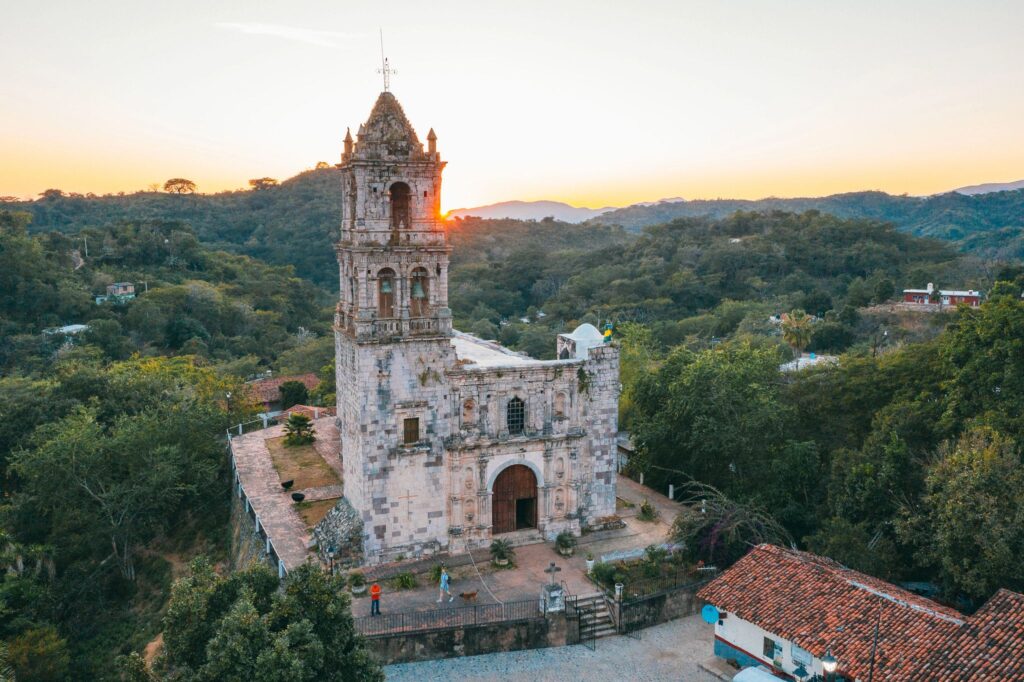 Aerial view of a church in Mazatlan