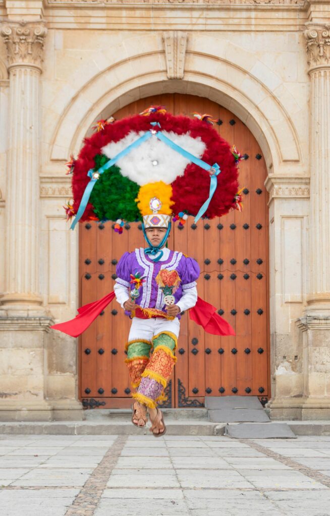 A man in a typical Mexican costume