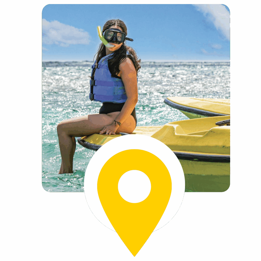 woman in the beautiful beach of puerto aventura