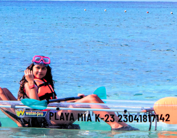 Mom and daughter on Playa Mia
