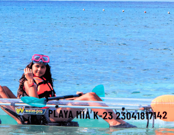 Mom and daughter on Playa Mia