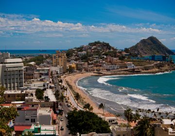 Aerial photo of Mazatlán's bay