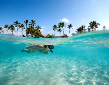 Woman snorkeling on Hawaii Island