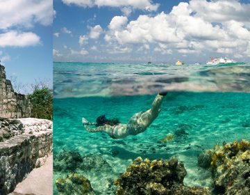 Collage of activities in Cozumel